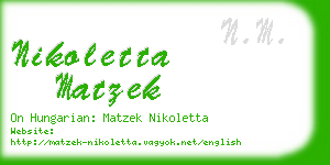 nikoletta matzek business card